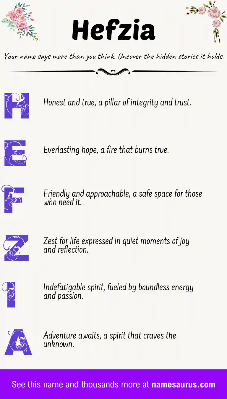 Acrostic poem about Hefzia.