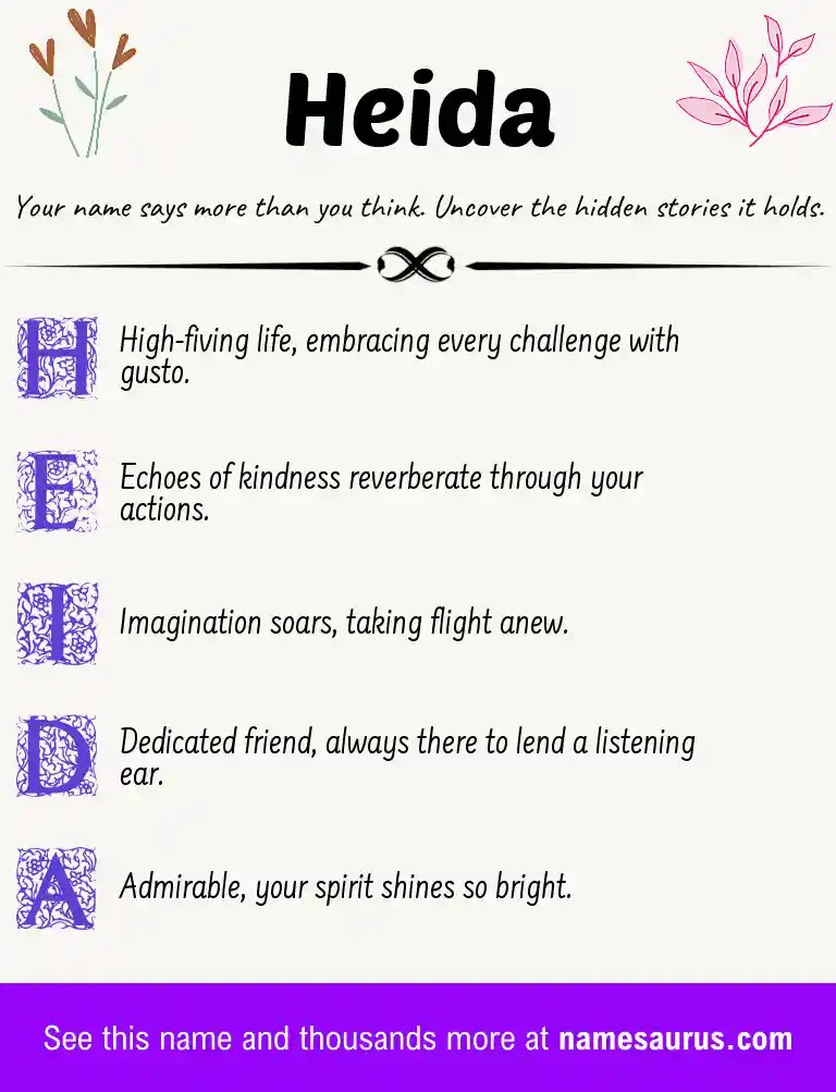 Acrostic poem about Heida.