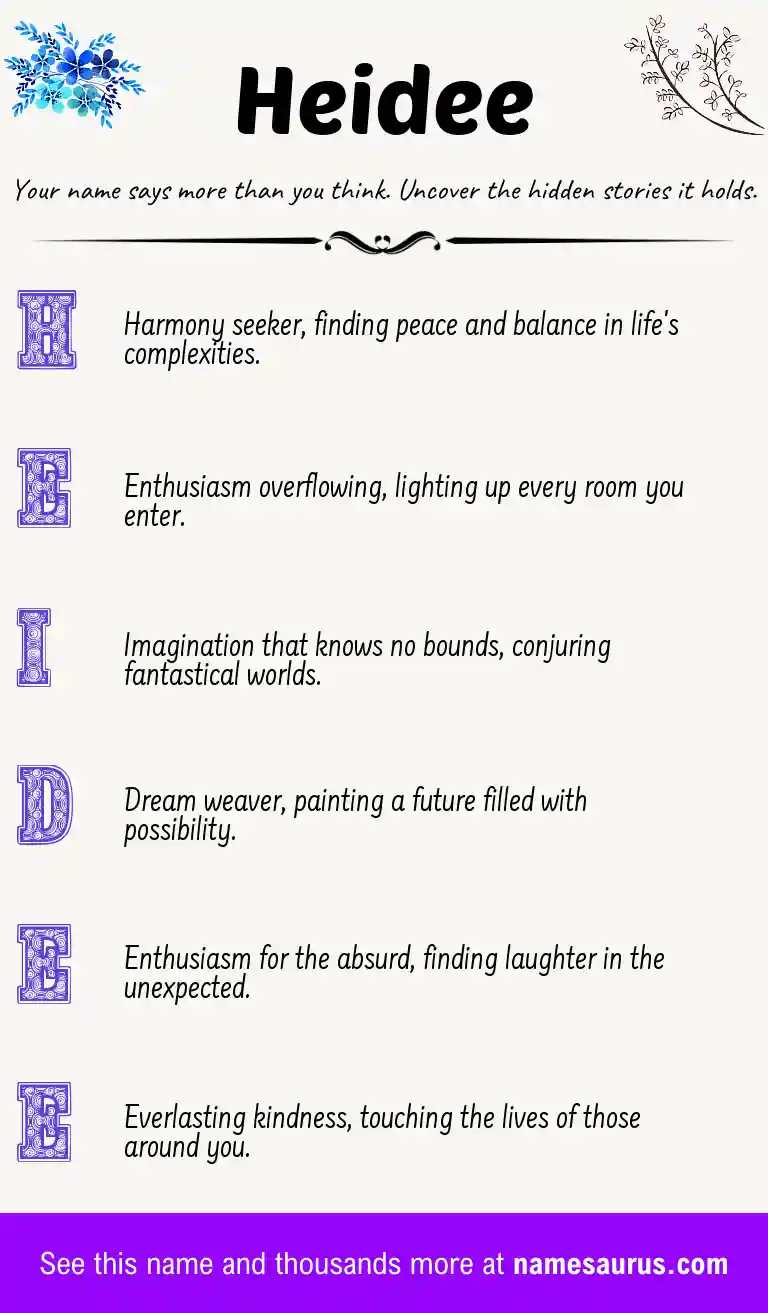 Acrostic poem about Heidee.
