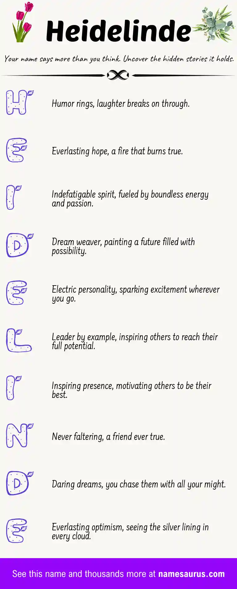 Acrostic poem about Heidelinde.