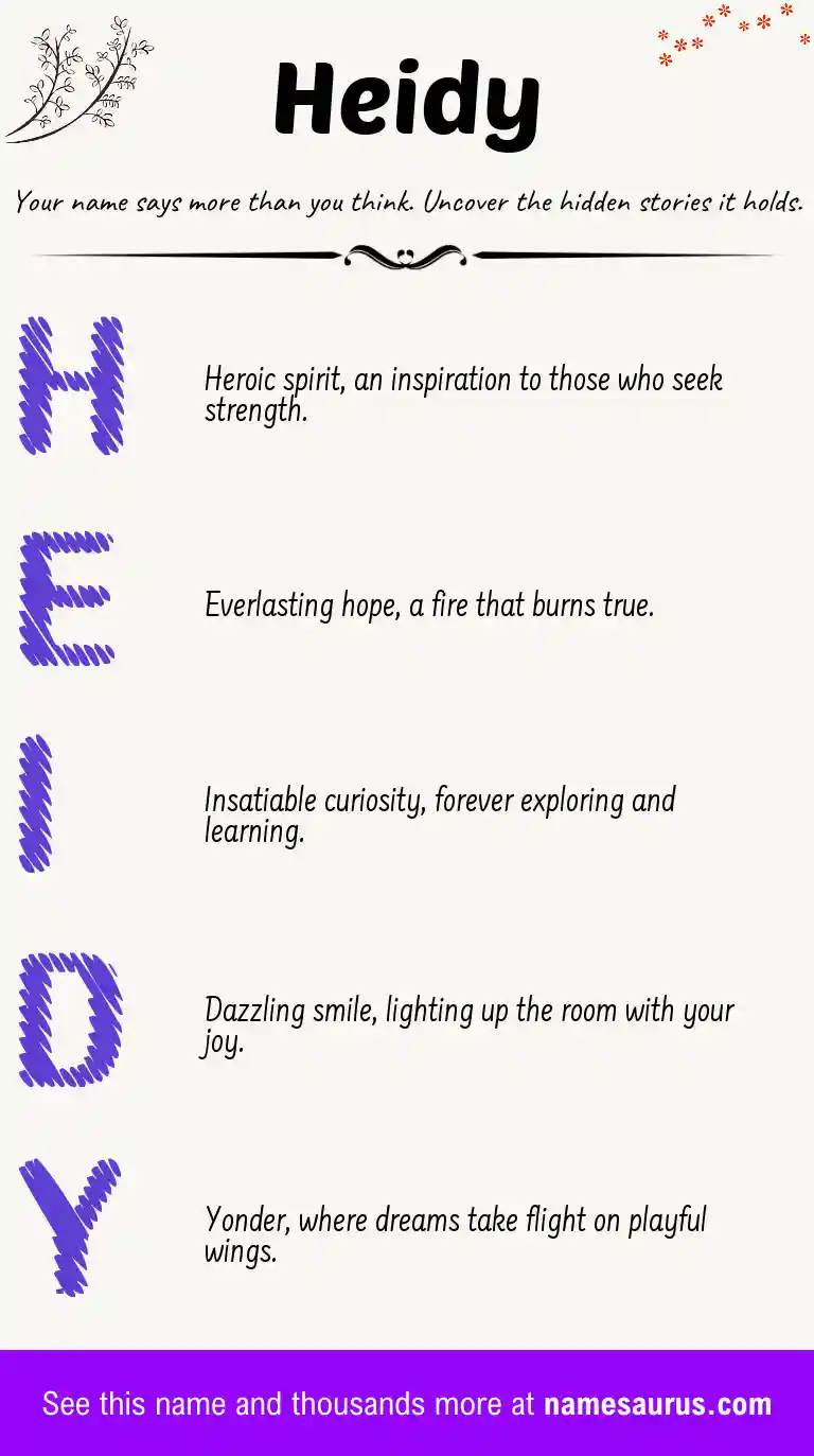 Acrostic poem about Heidy.