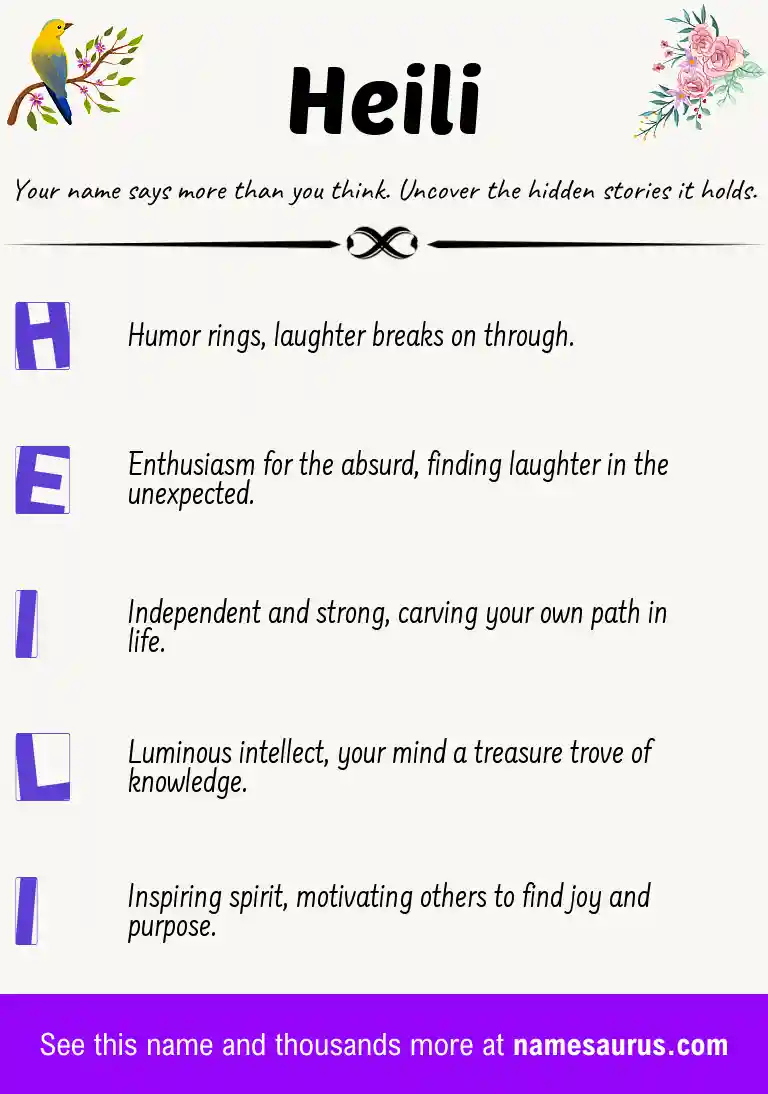 Acrostic poem about Heili.