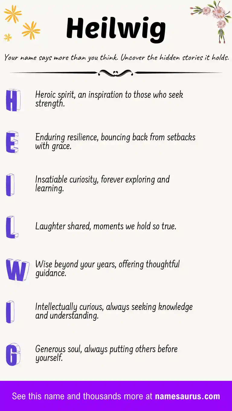 Acrostic poem about Heilwig.