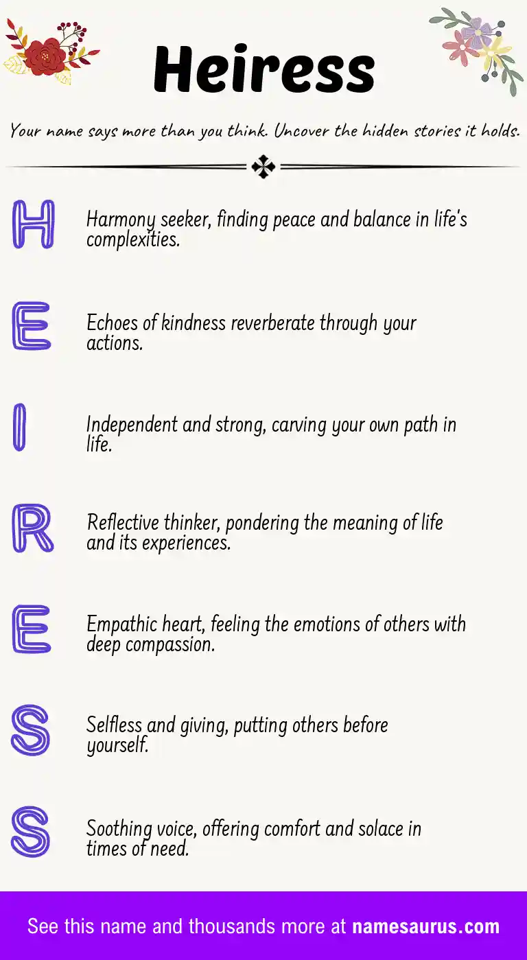 Acrostic poem about Heiress.