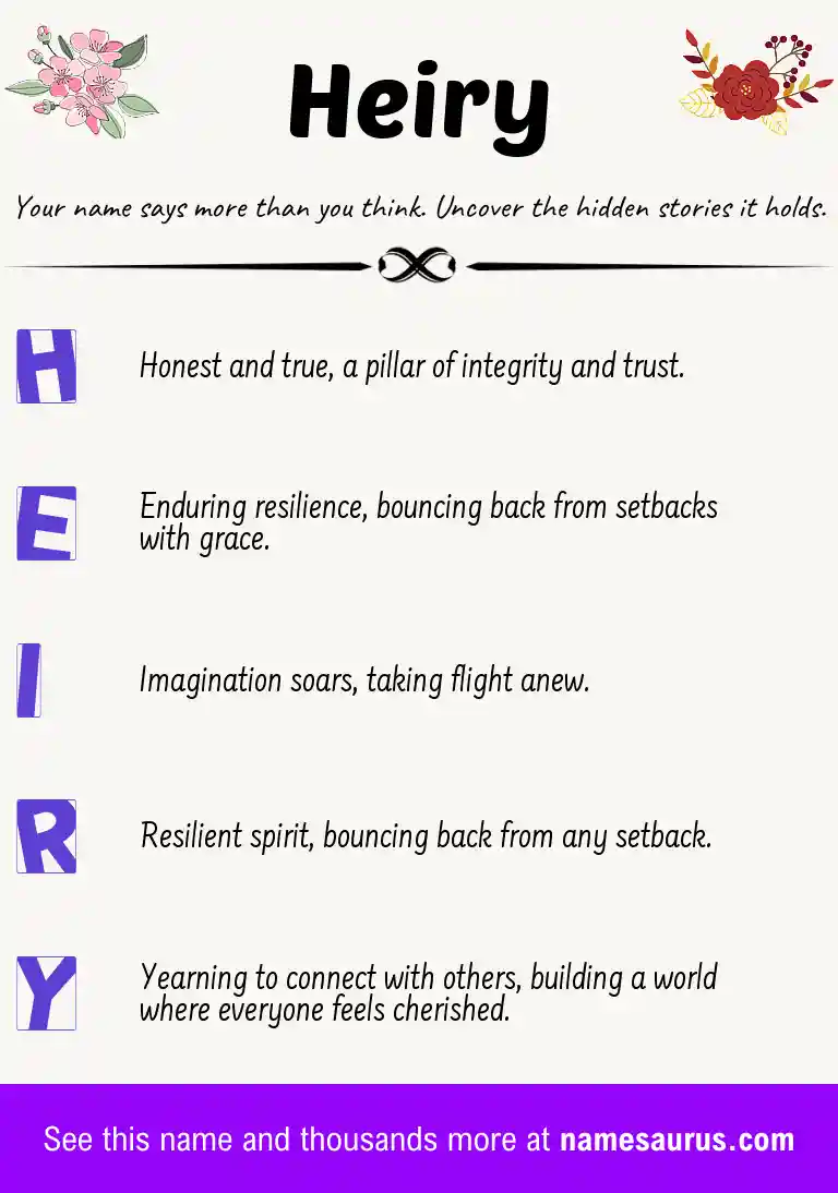 Acrostic poem about Heiry.