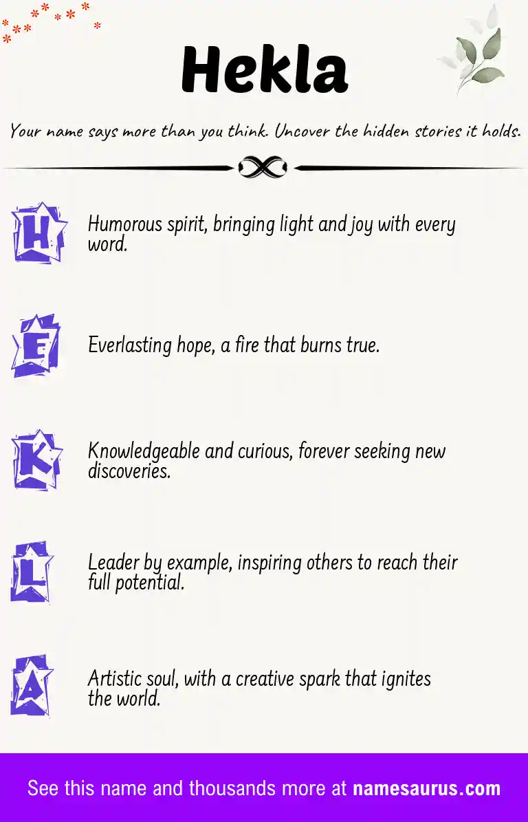 Acrostic poem about Hekla.
