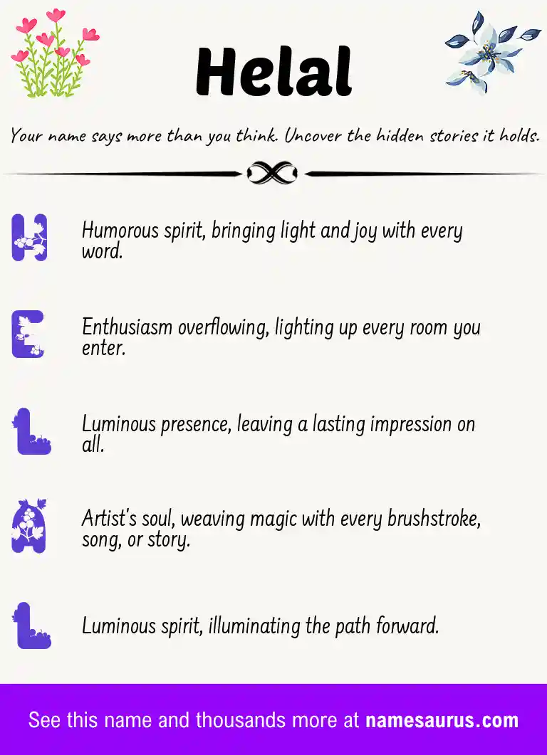 Acrostic poem about Helal.
