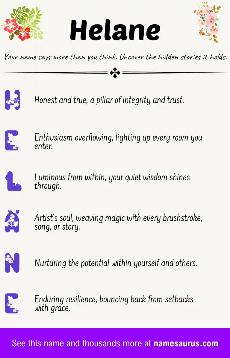Acrostic poem about Helane.