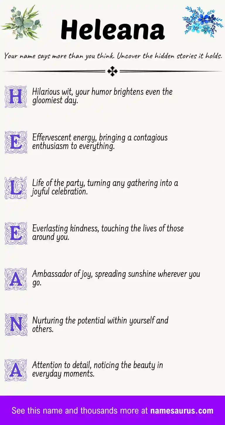 Acrostic poem about Heleana.