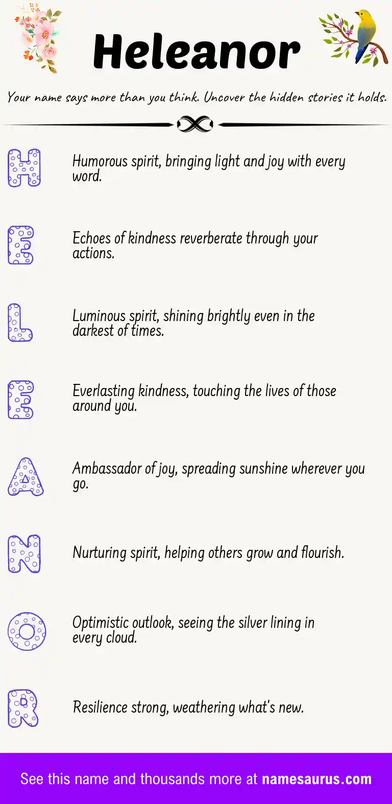 Acrostic poem about Heleanor.
