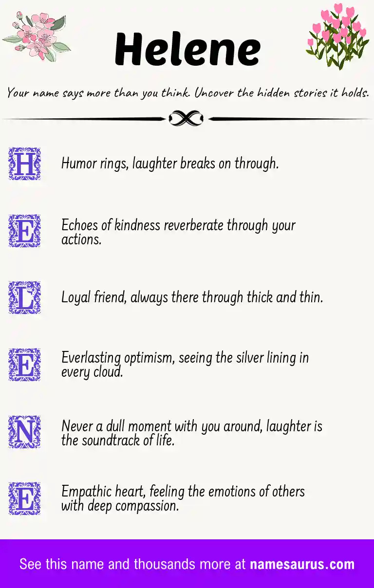 Acrostic poem about Helene.