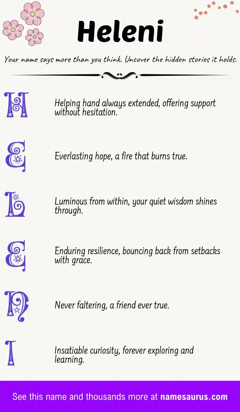 Acrostic poem about Heleni.