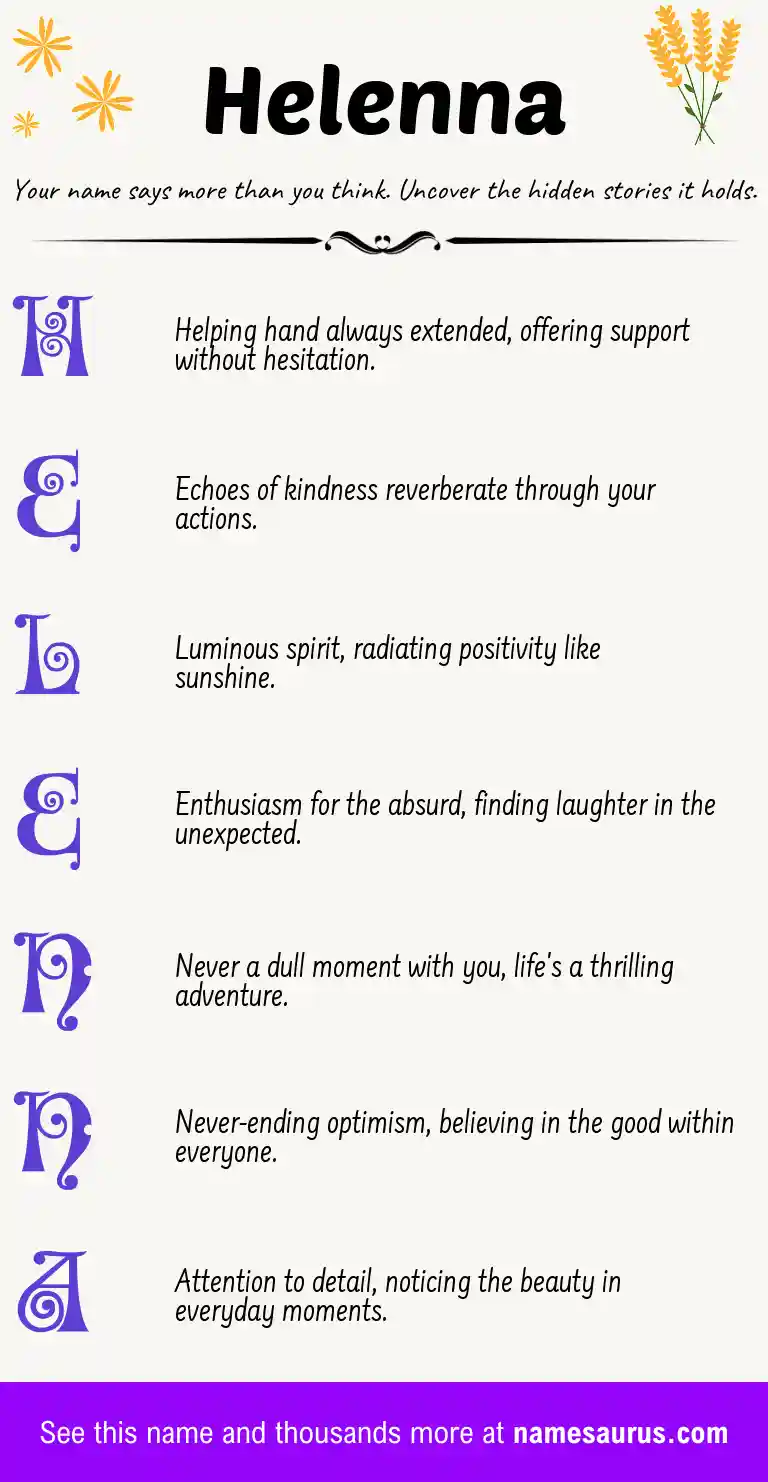 Acrostic poem about Helenna.