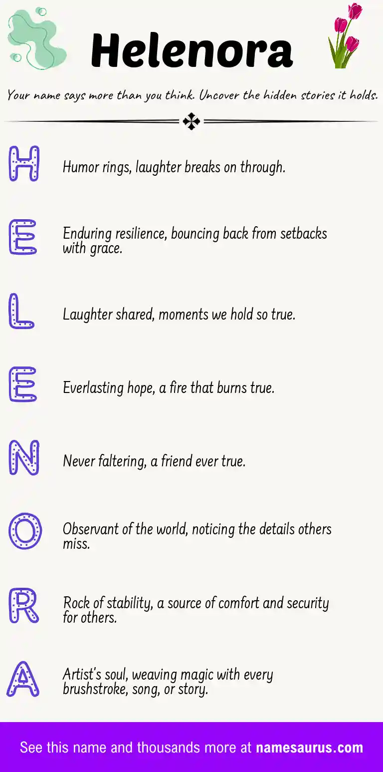 Acrostic poem about Helenora.