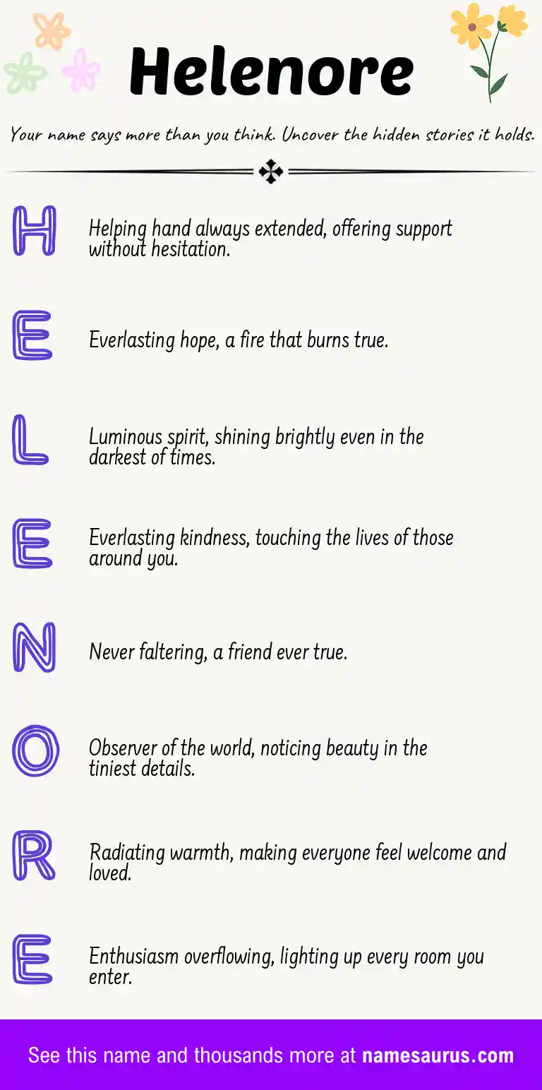 Acrostic poem about Helenore.
