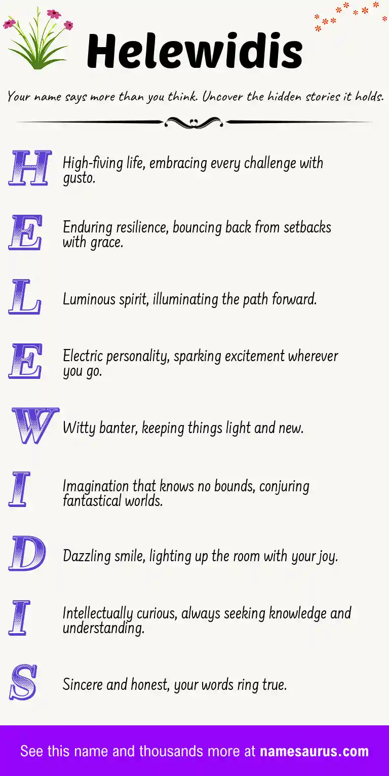Acrostic poem about Helewidis.