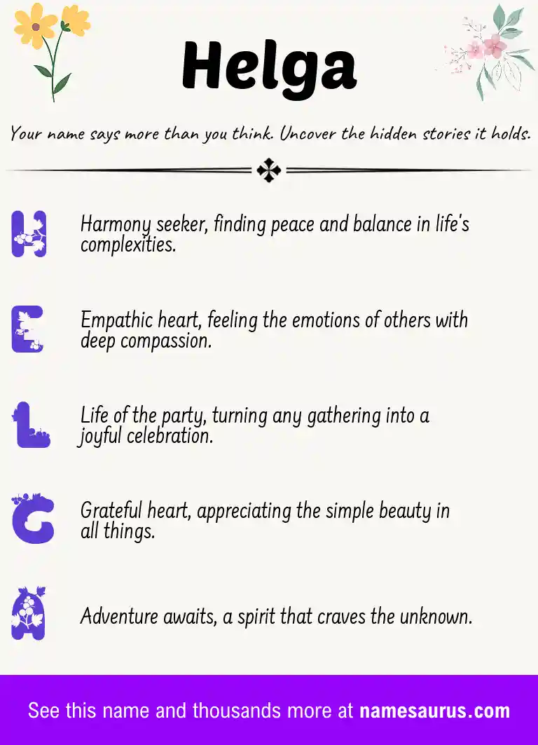 Acrostic poem about Helga.