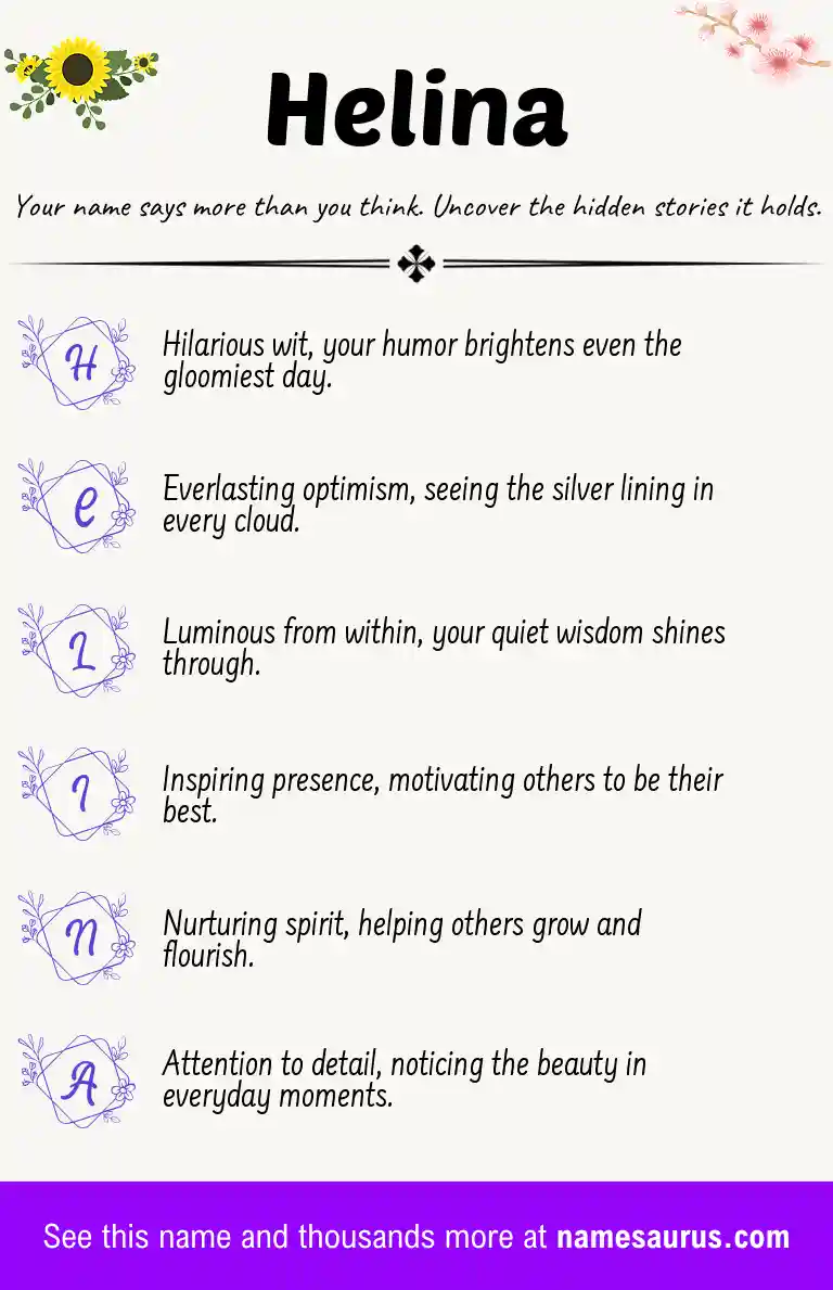 Acrostic poem about Helina.