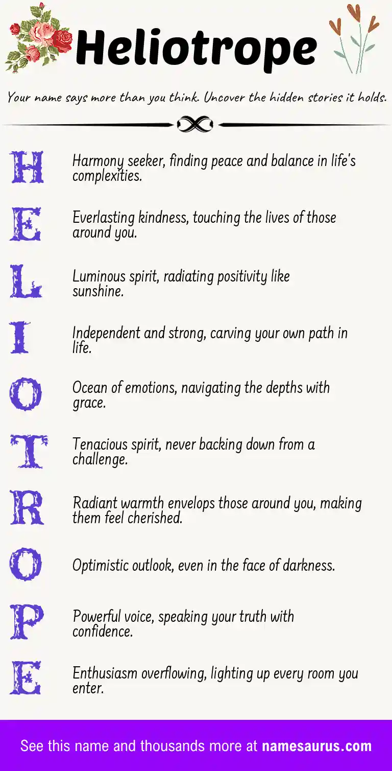 Acrostic poem about Heliotrope.