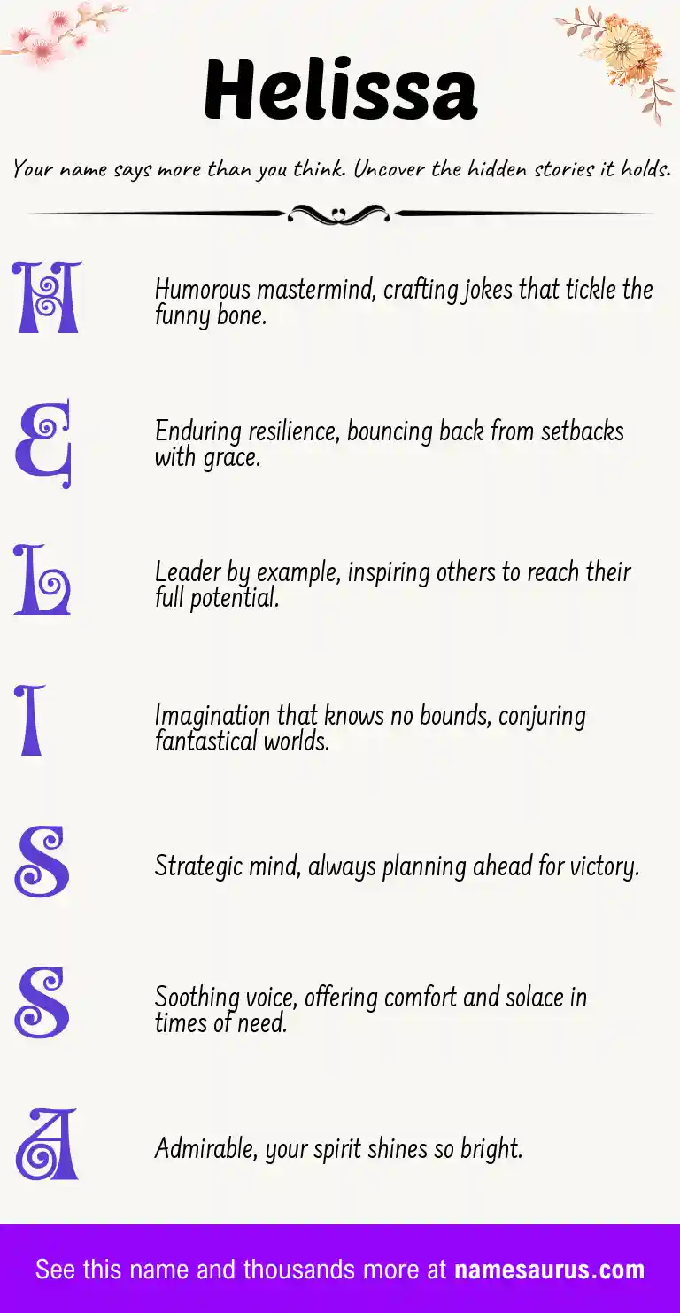 Acrostic poem about Helissa.