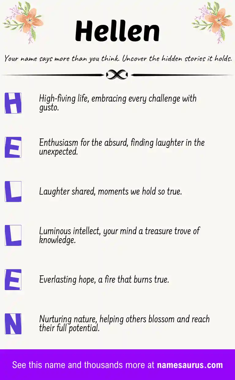 Acrostic poem about Hellen.