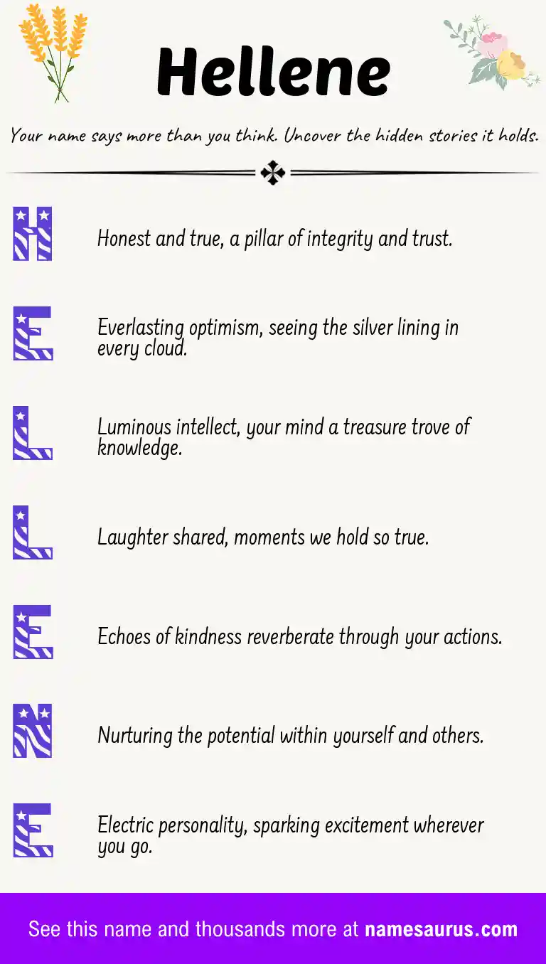 Acrostic poem about Hellene.