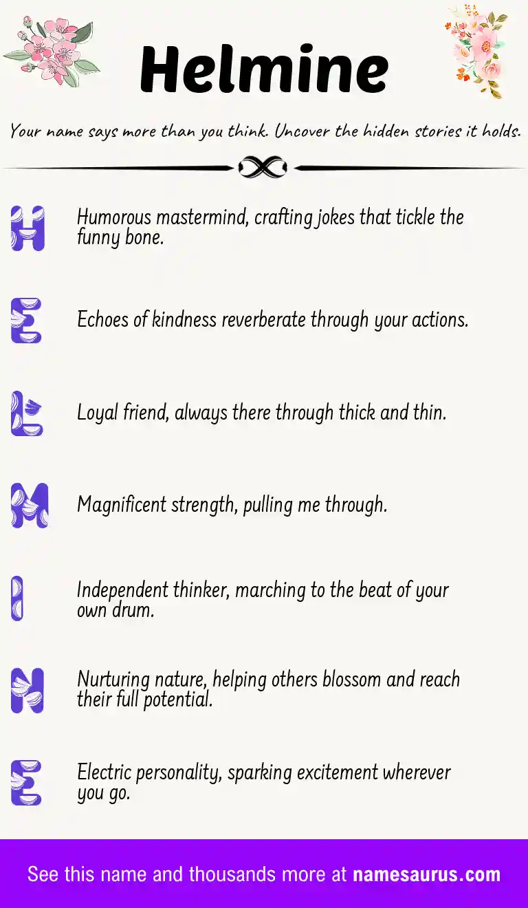 Acrostic poem about Helmine.