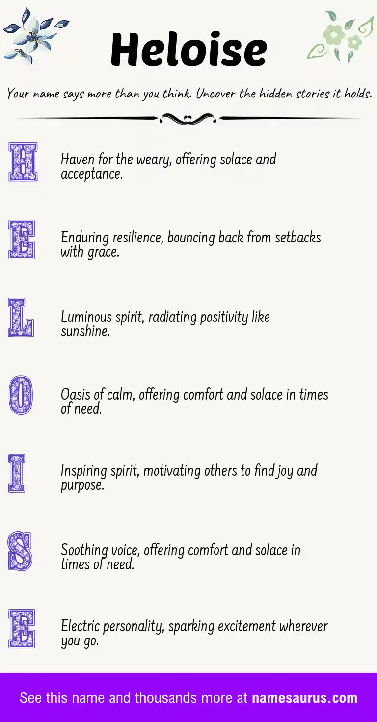 Acrostic poem about Heloise.