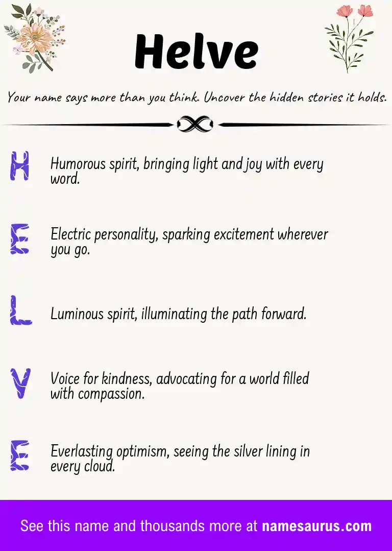 Acrostic poem about Helve.