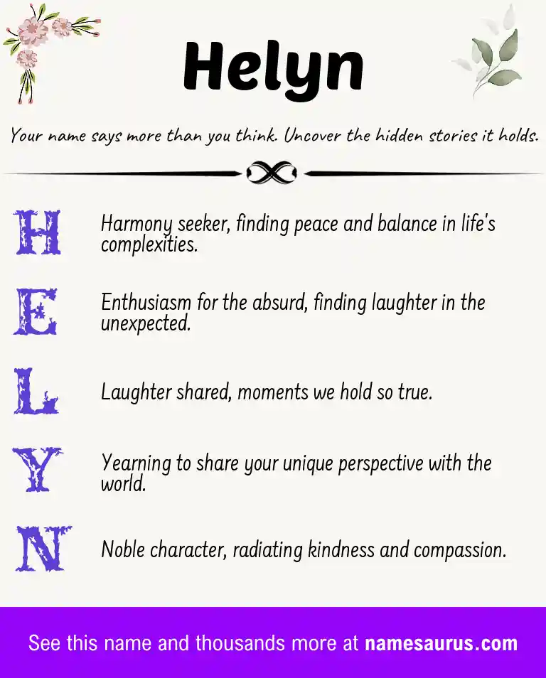 Acrostic poem about Helyn.