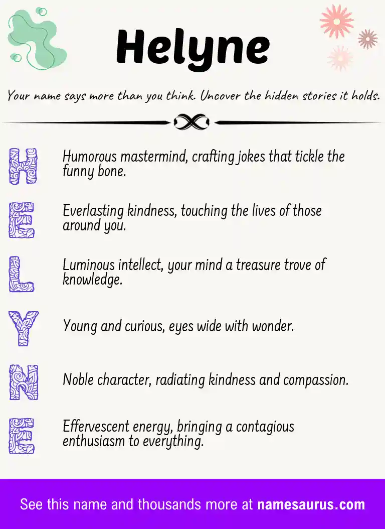 Acrostic poem about Helyne.