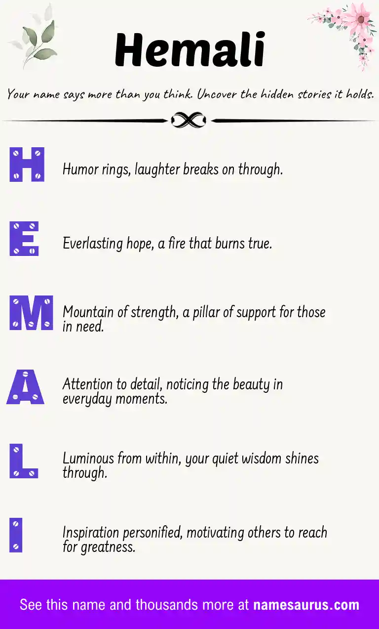 Acrostic poem about Hemali.