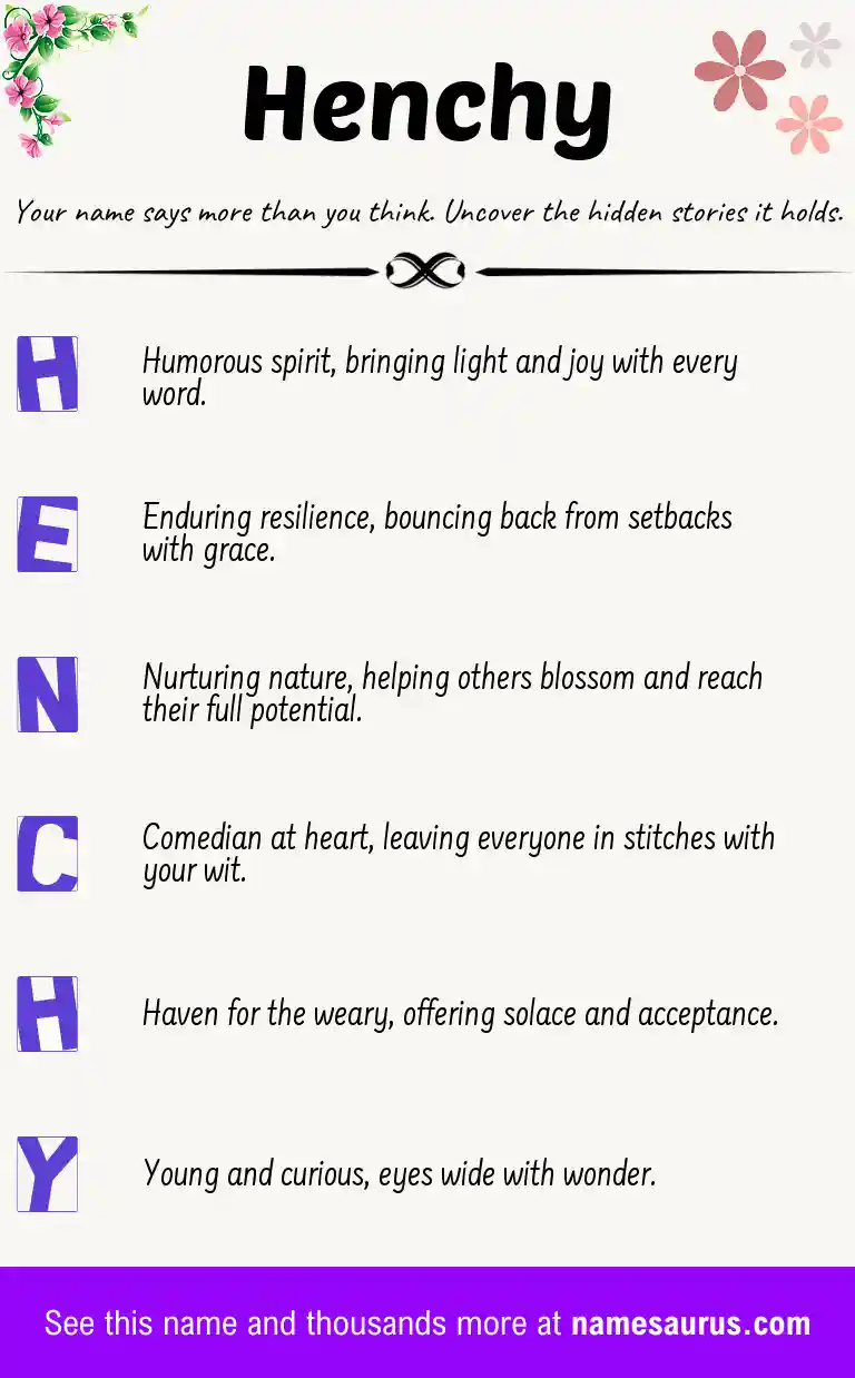 Acrostic poem about Henchy.