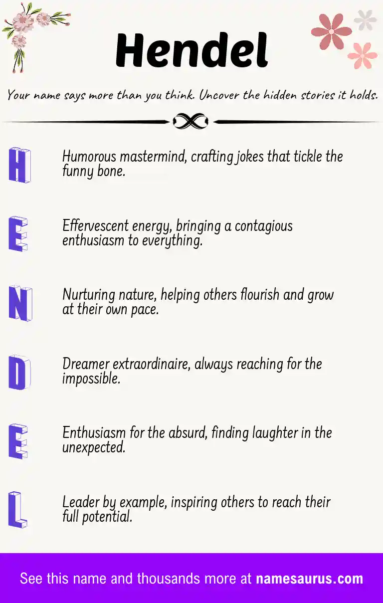 Acrostic poem about Hendel.