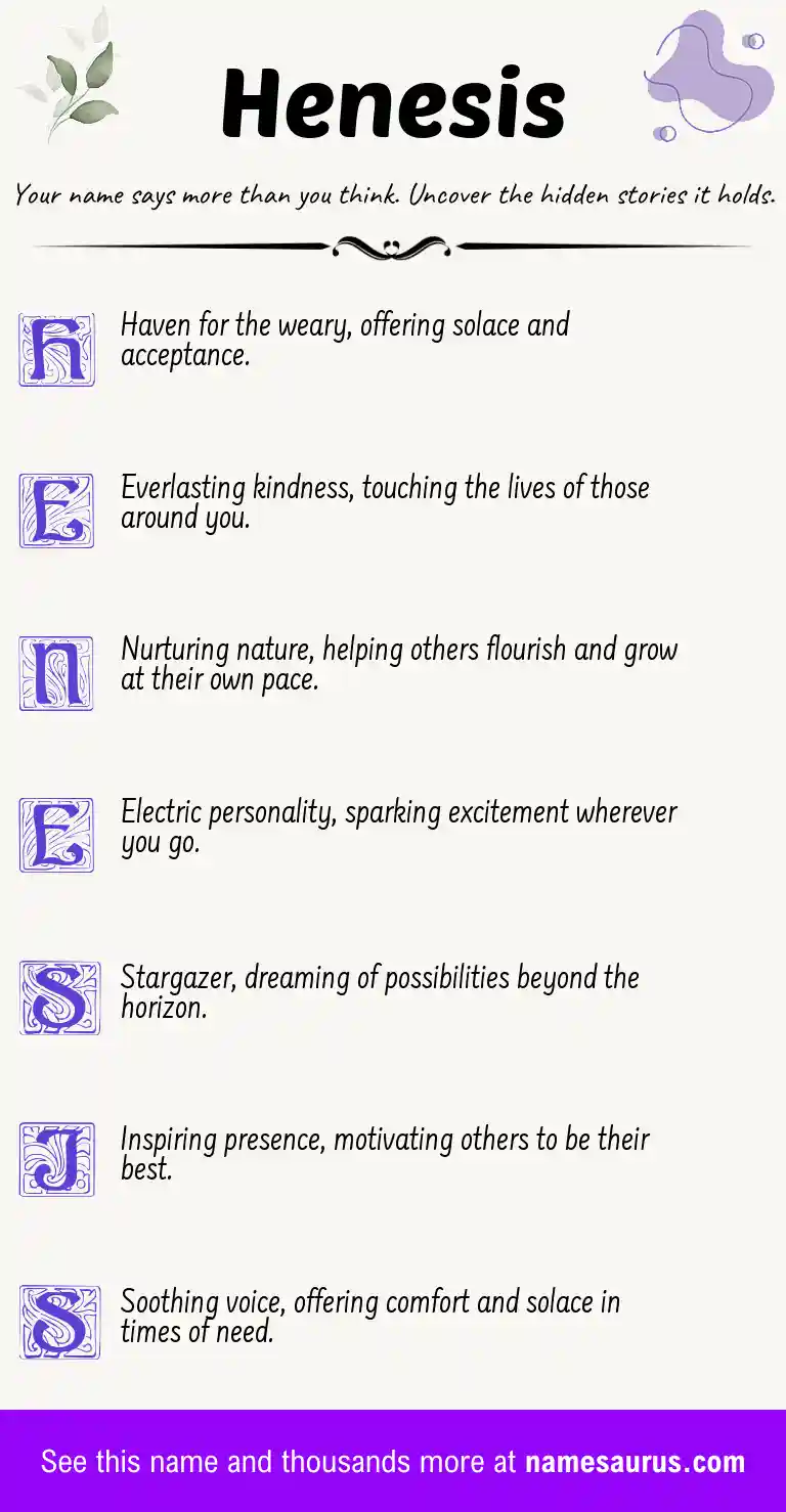 Acrostic poem about Henesis.