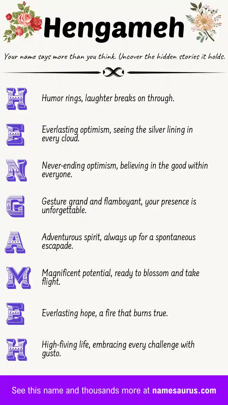 Acrostic poem about Hengameh.