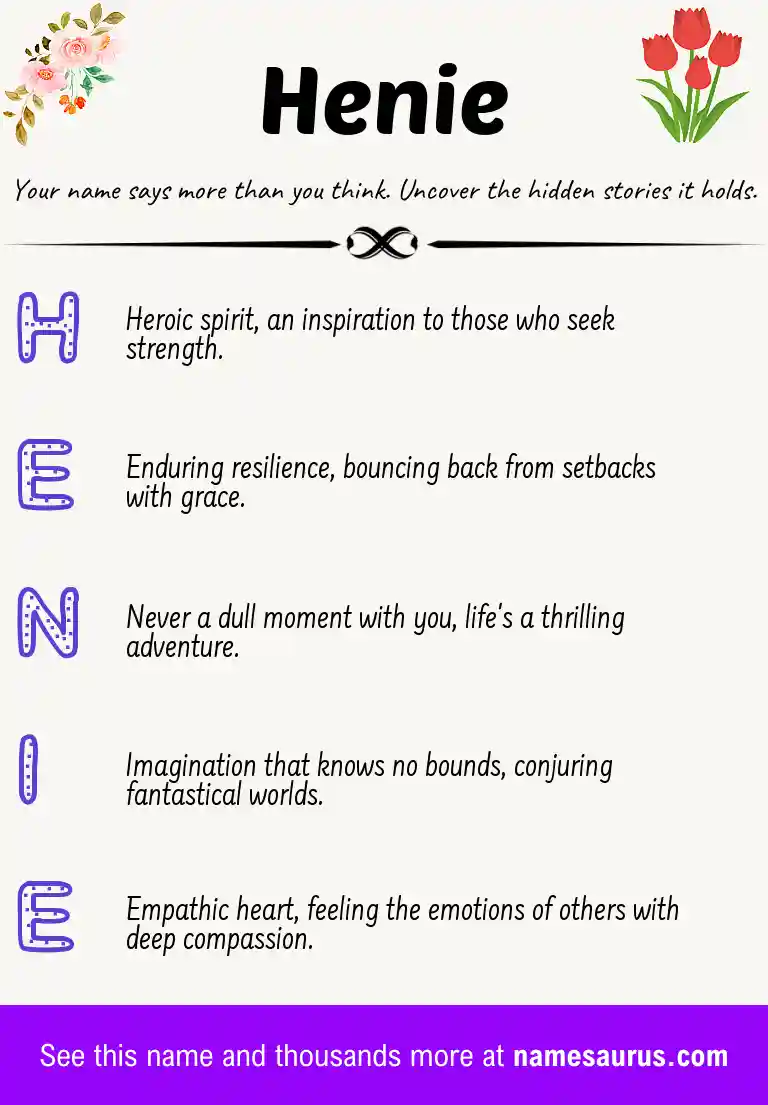 Acrostic poem about Henie.