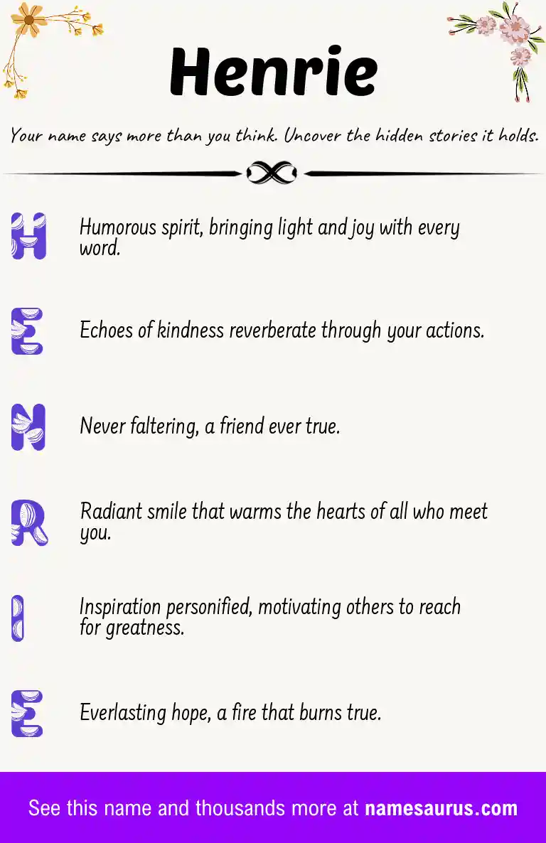 Acrostic poem about Henrie.