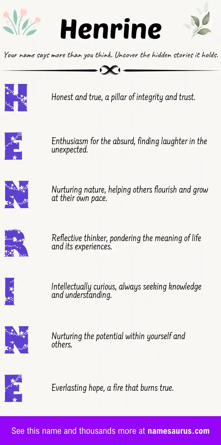 Acrostic poem about Henrine.