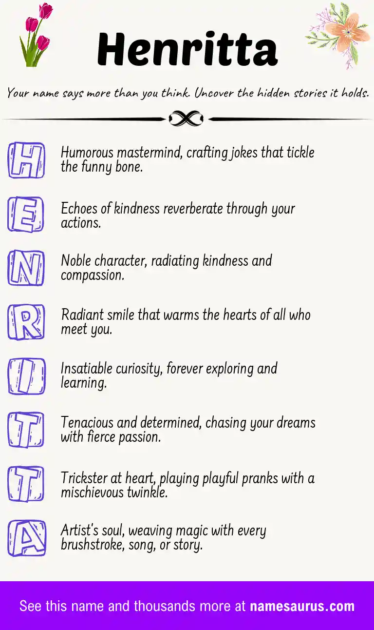 Acrostic poem about Henritta.