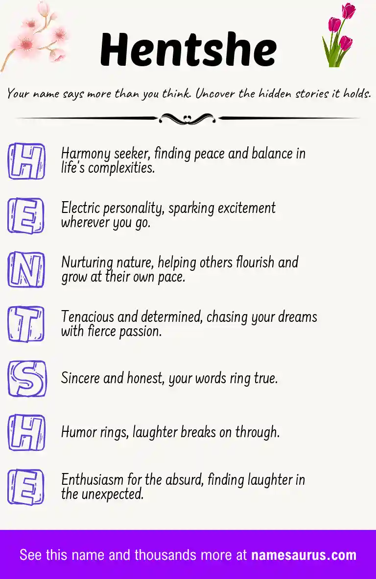 Acrostic poem about Hentshe.