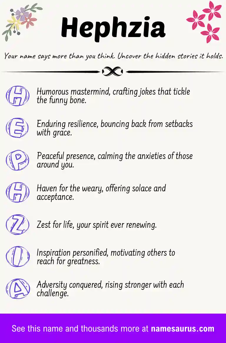 Acrostic poem about Hephzia.