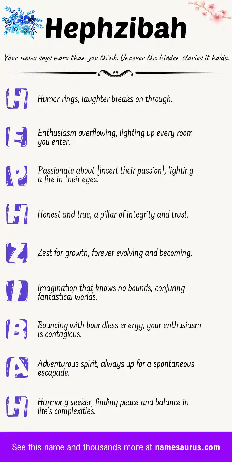 Acrostic poem about Hephzibah.