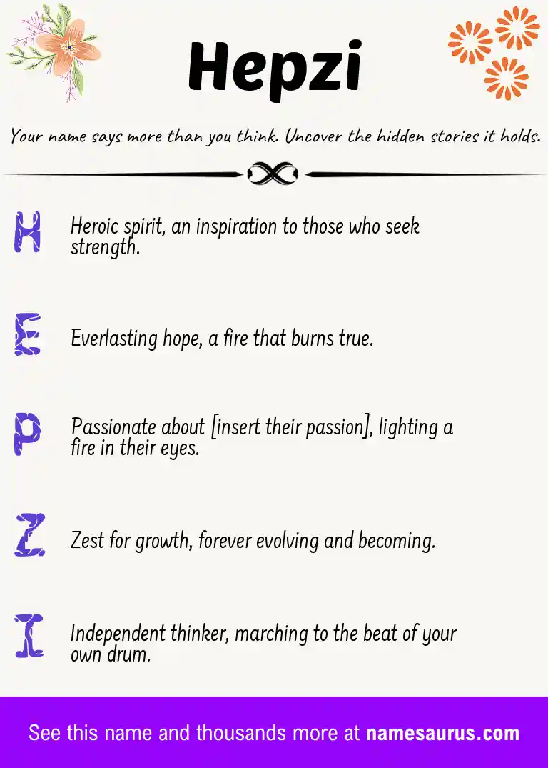 Acrostic poem about Hepzi.