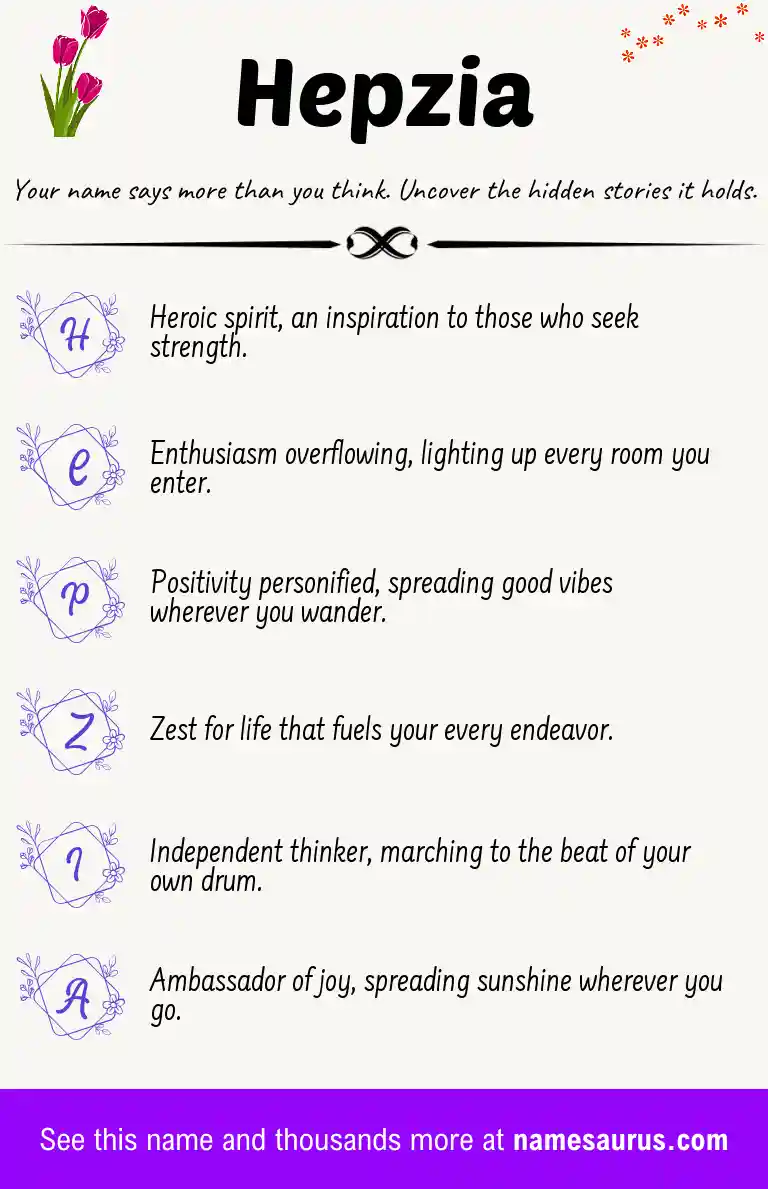 Acrostic poem about Hepzia.