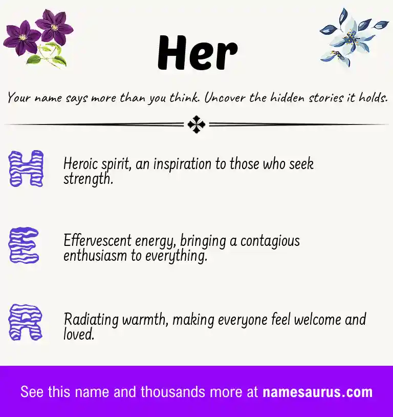 Acrostic poem about Her.