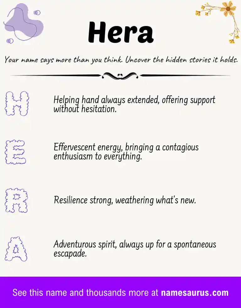 Acrostic poem about Hera.