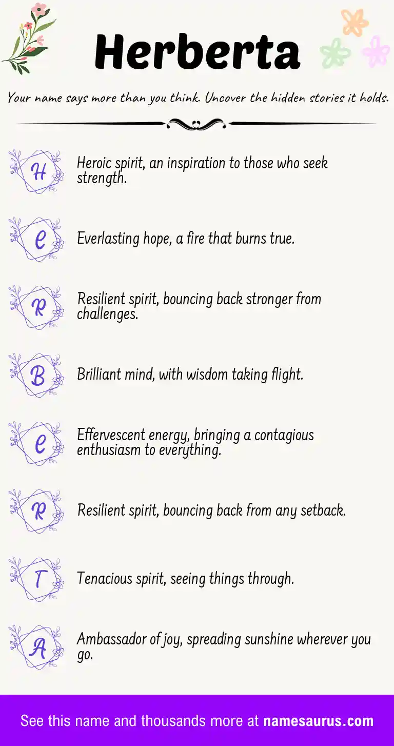 Acrostic poem about Herberta.
