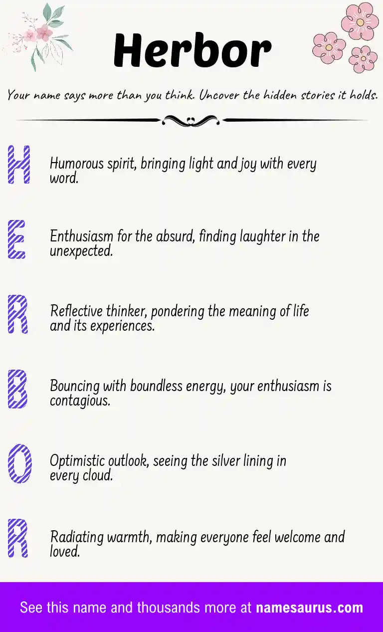 Acrostic poem about Herbor.