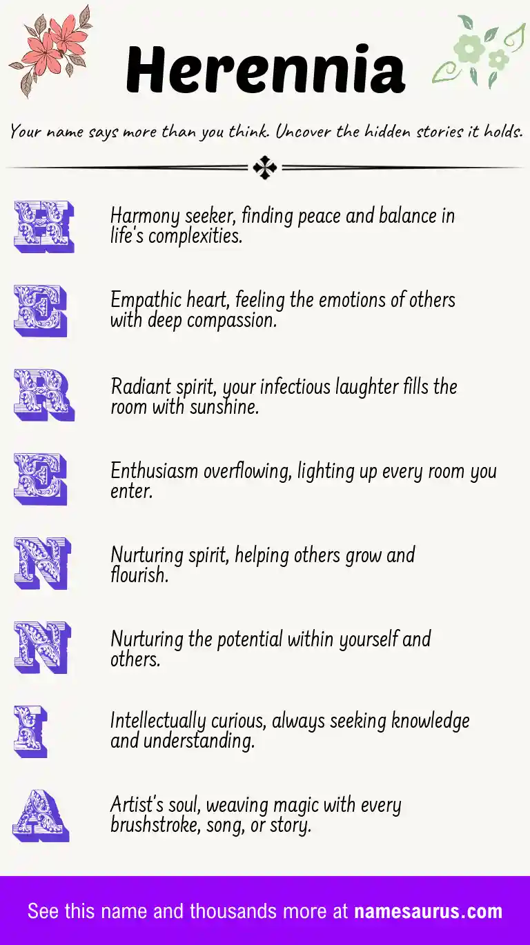 Acrostic poem about Herennia.